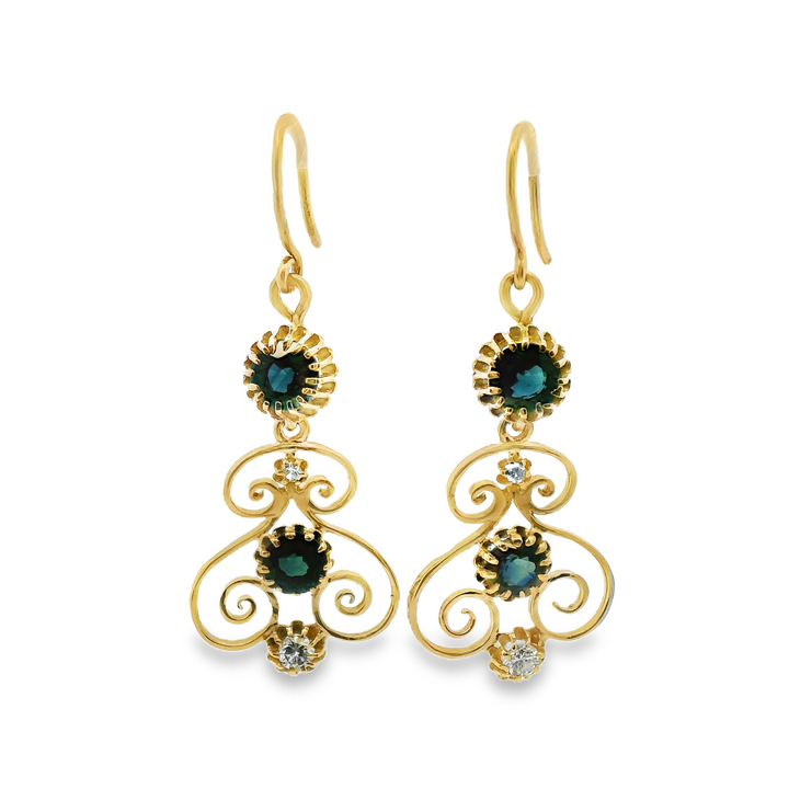 Estate Colored Stone Earrings