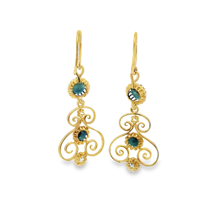 Estate Colored Stone Earrings