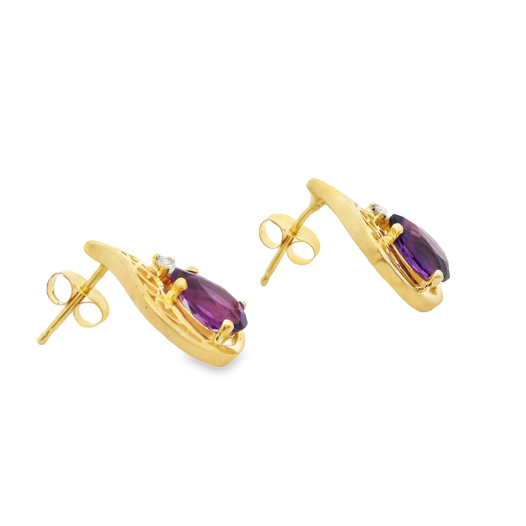 Estate Colored Stone Earrings