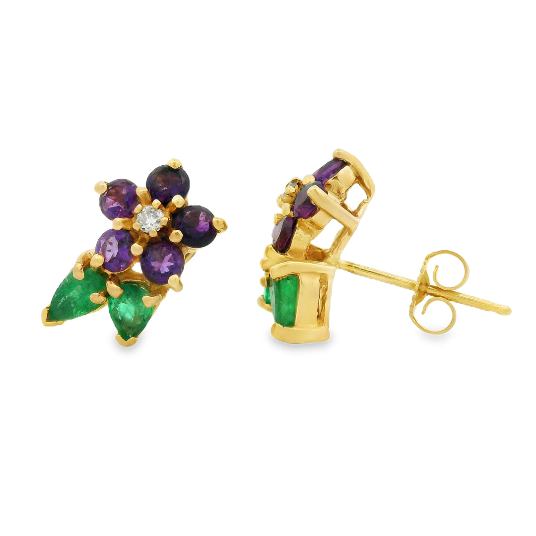 Estate Colored Stone Earrings