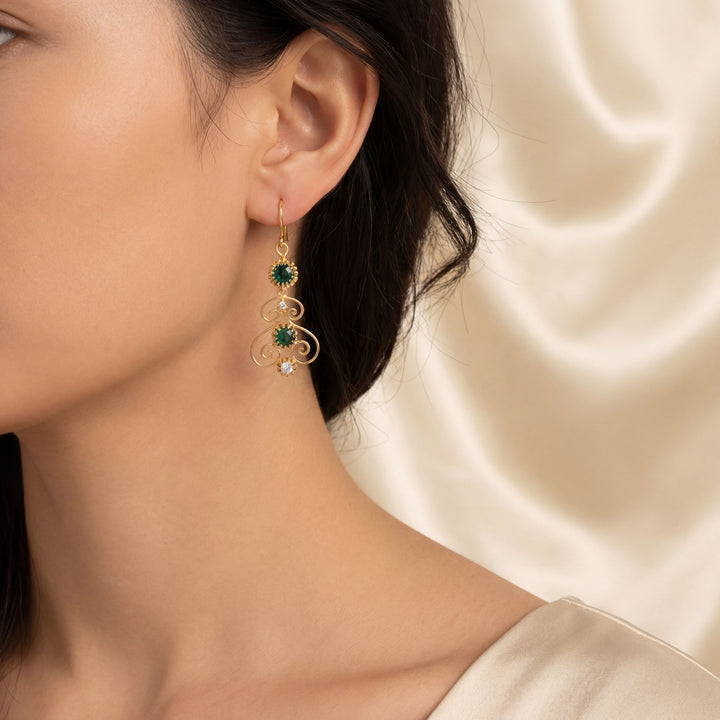 Estate Colored Stone Earrings