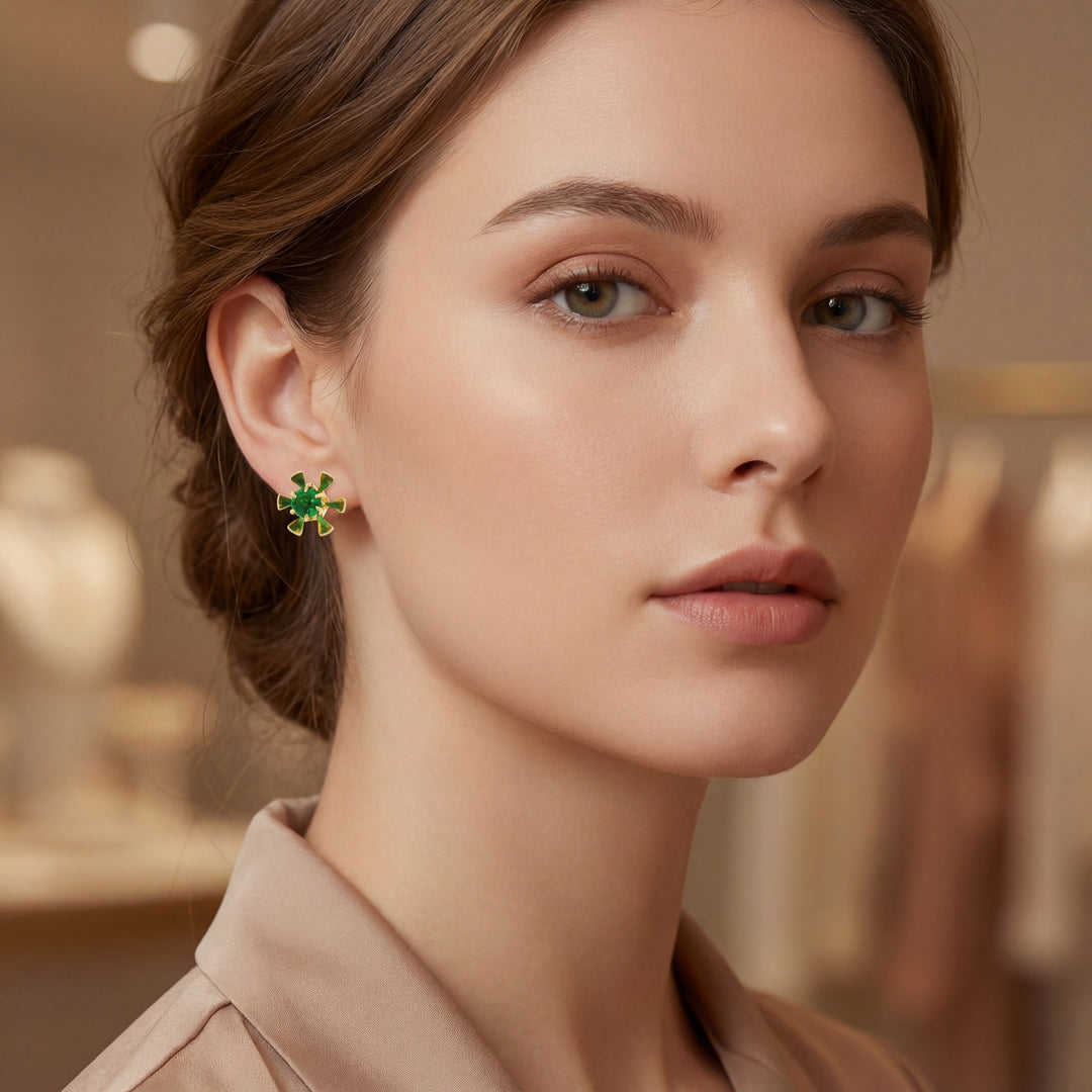 Estate Colored Stone Earrings