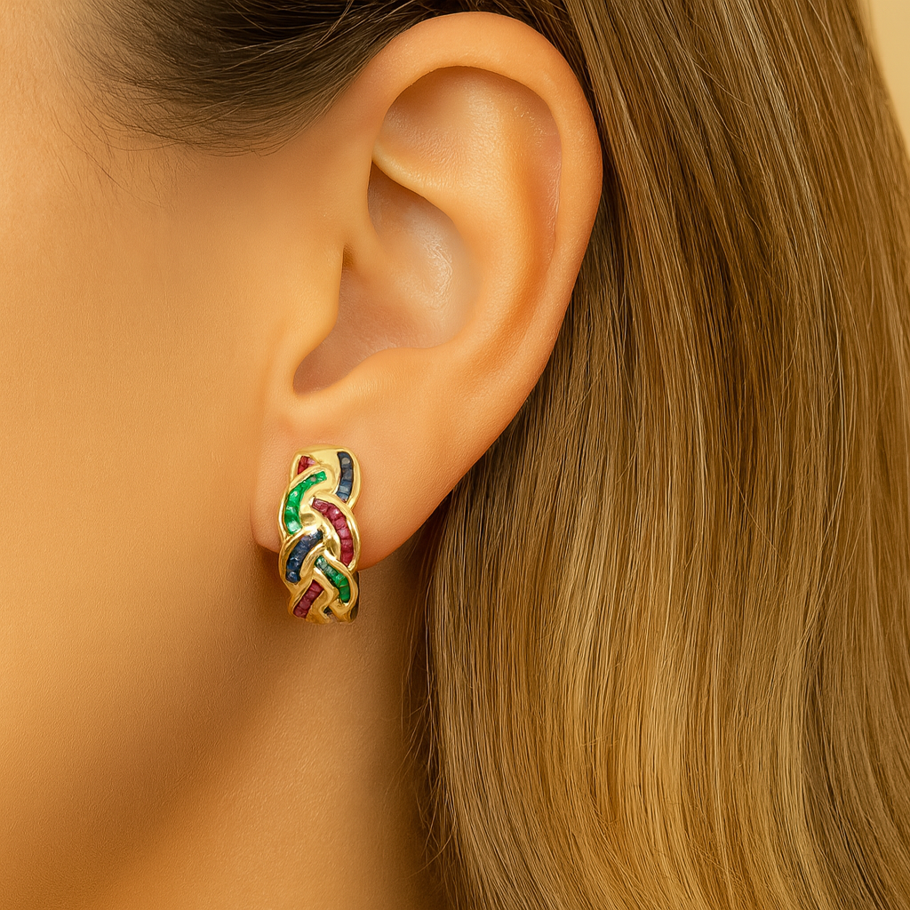 Estate Colored Stone Earrings