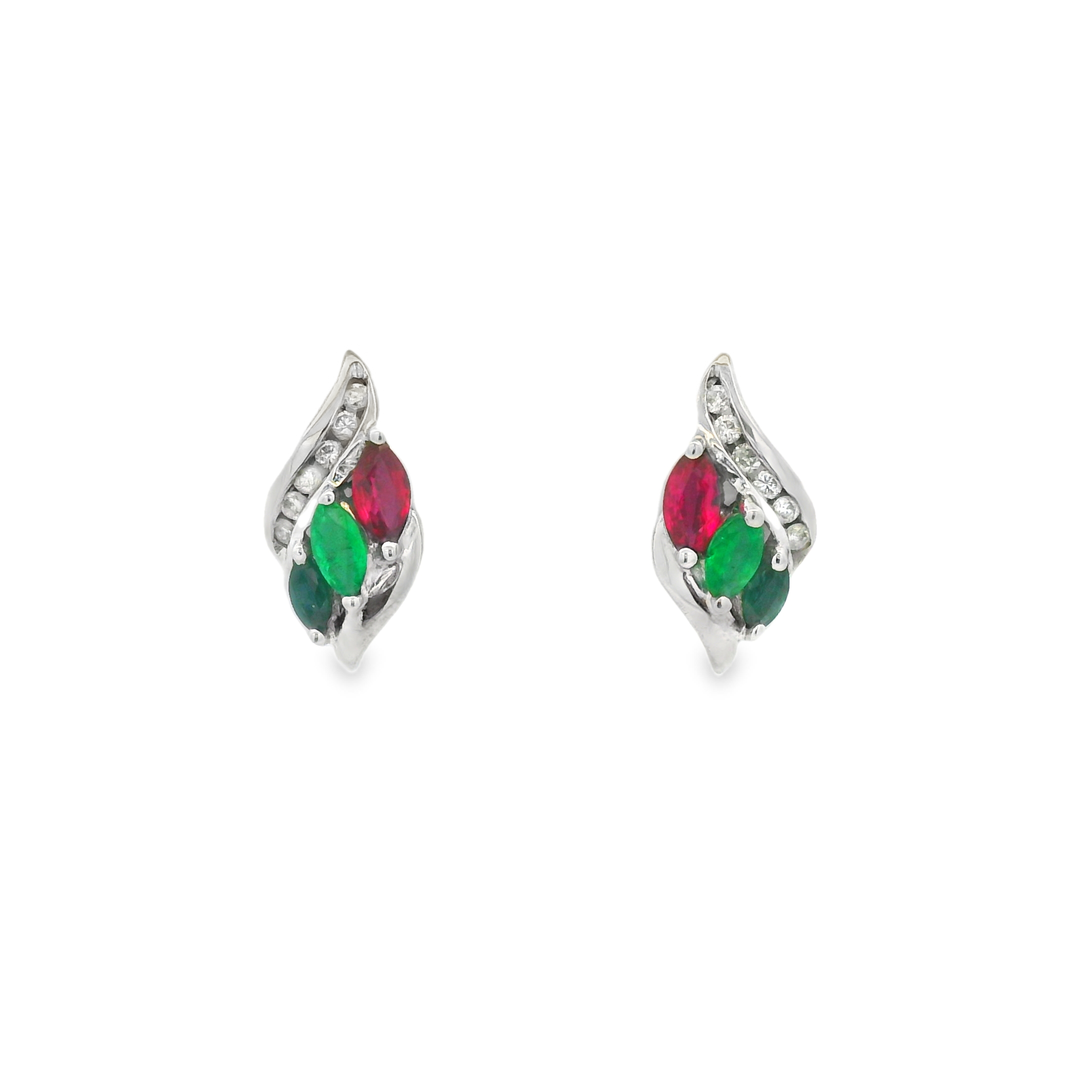 Estate Colored Stone Earrings