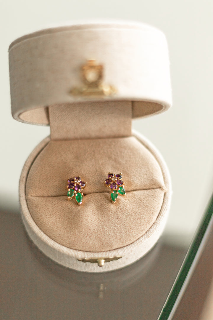 Estate Colored Stone Earrings