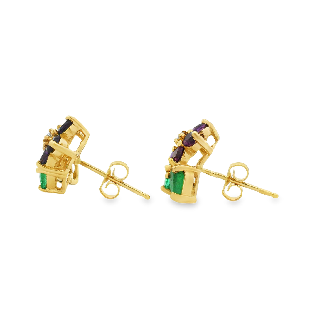Estate Colored Stone Earrings