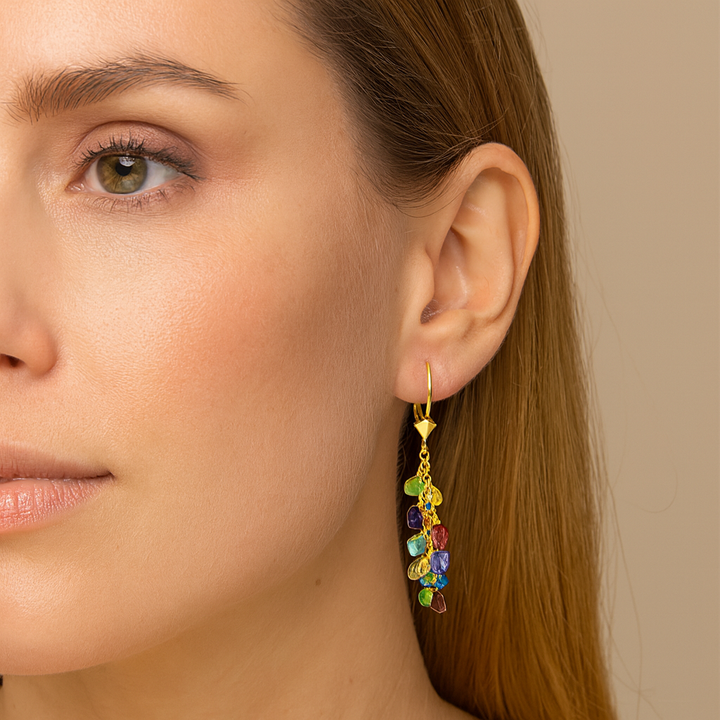 Estate Colored Stone Earrings