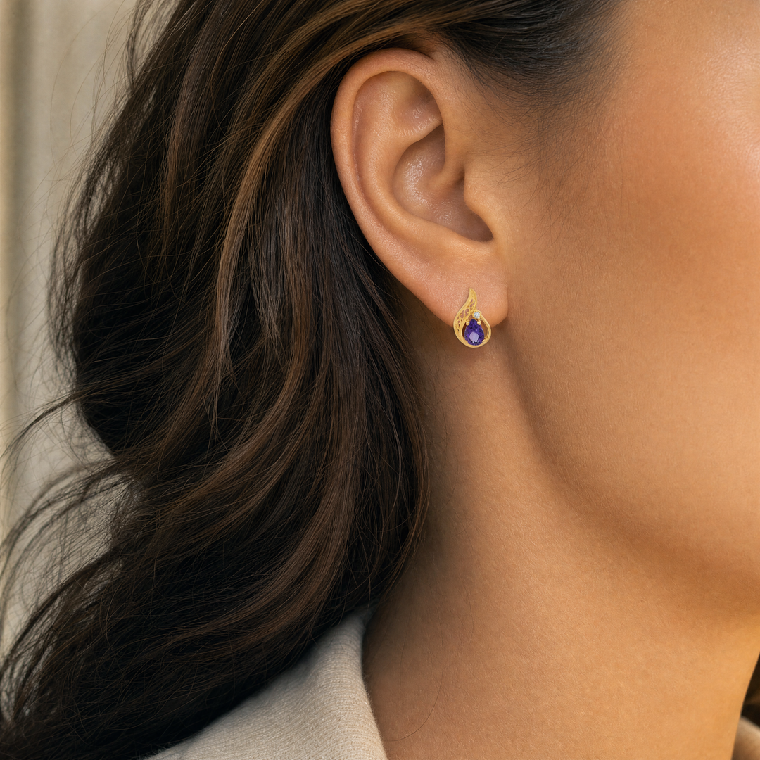 Estate Colored Stone Earrings